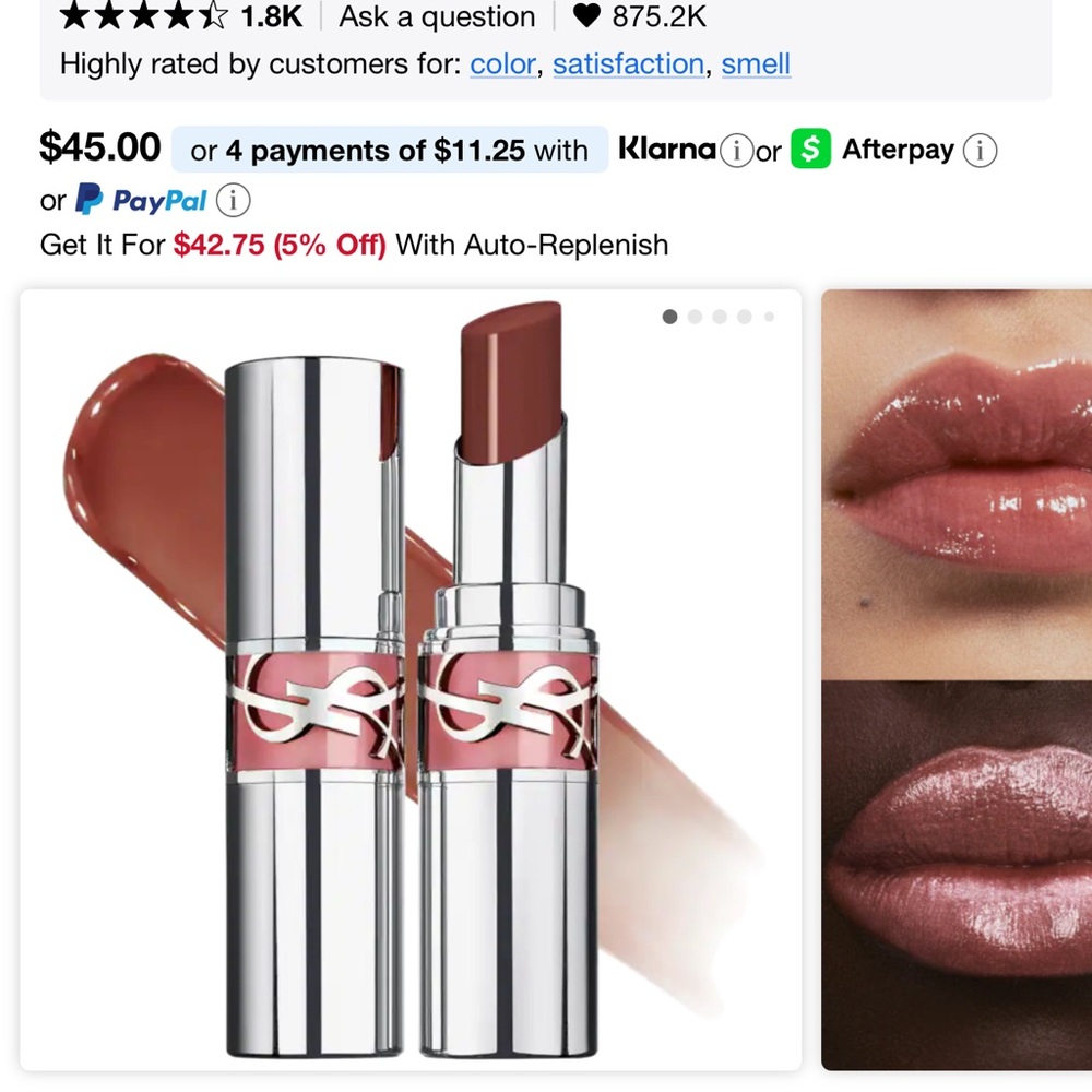 NIB Yves Saint Laurent YSL Loveshine Lip Oil Stick - 207 Scenic Brown